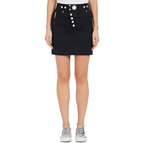Alexander Wang PF/17 Embellished Stretch-Wool Miniskirt